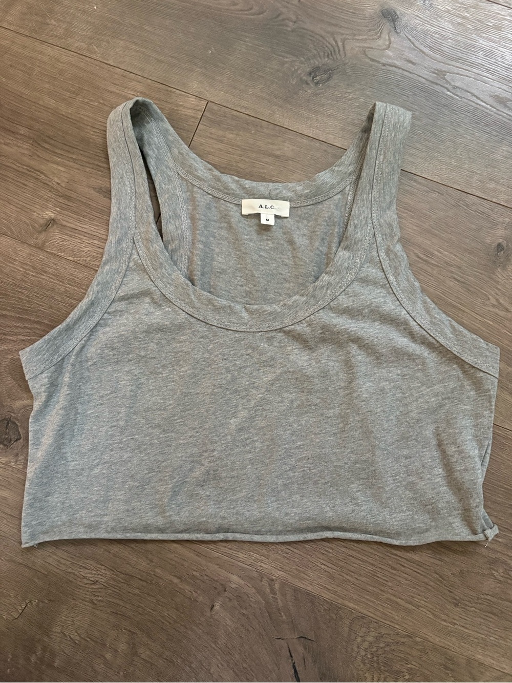 A.L.C. Halsey Crop Tank Top - Light Gray - Picture 4 of 6